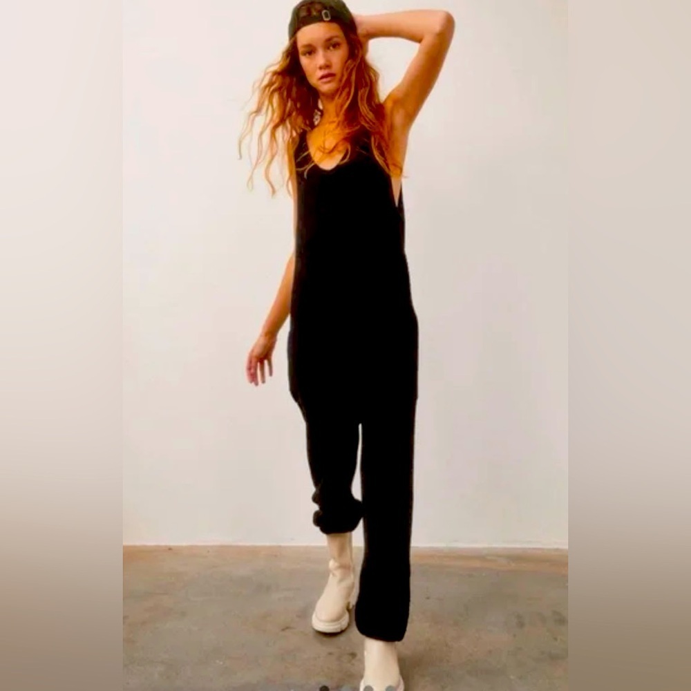 EUC Free People FP beach Hailee Black Jumpsuit small - Picture 1 of 8
